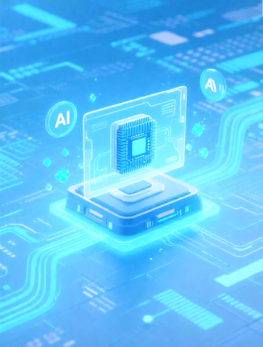 Computer and robot concepts with tech tone